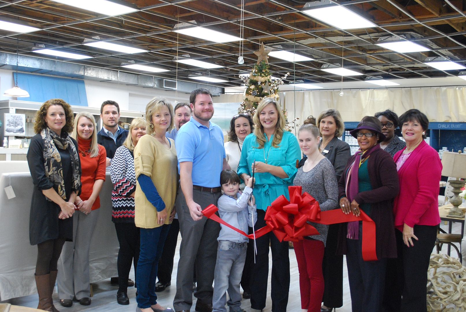 our ribbon cutting & holiday styling