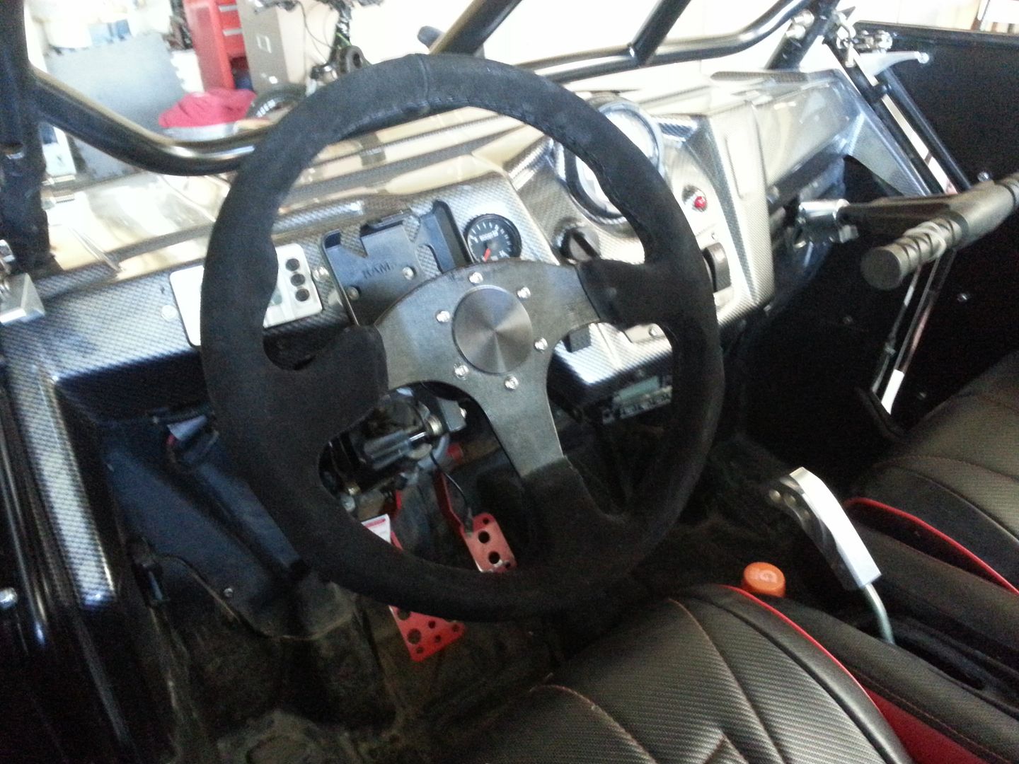 Utv inc polaris rzr 14" suede quick disconnect steering wheel kit