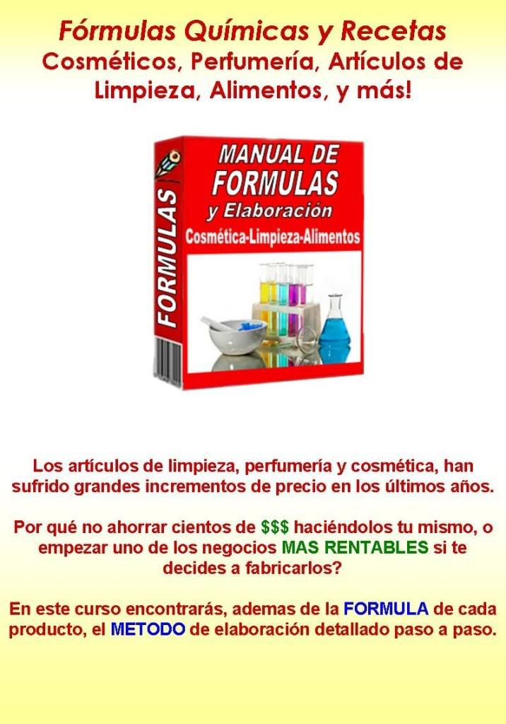 formulas quimicas industriales aseo belleza hogar cosmeticos