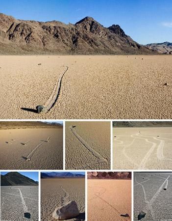 Batu-batu yang bergerak 
sendiri di Death Valley, AS