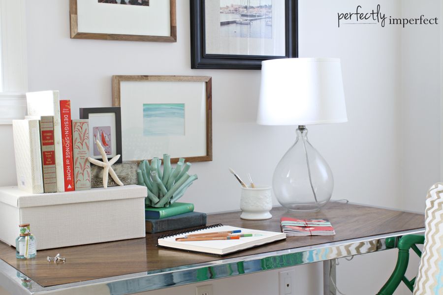 coastal bedroom desk & writing space | perfectly imperfect