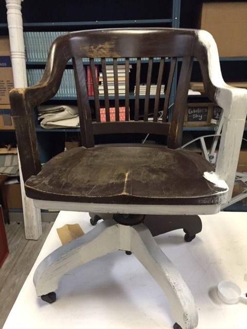 Perfectly Imperfect | Antique Desk Chair Makeover | Miss Mustard Seed Milk Paint | Ironstone