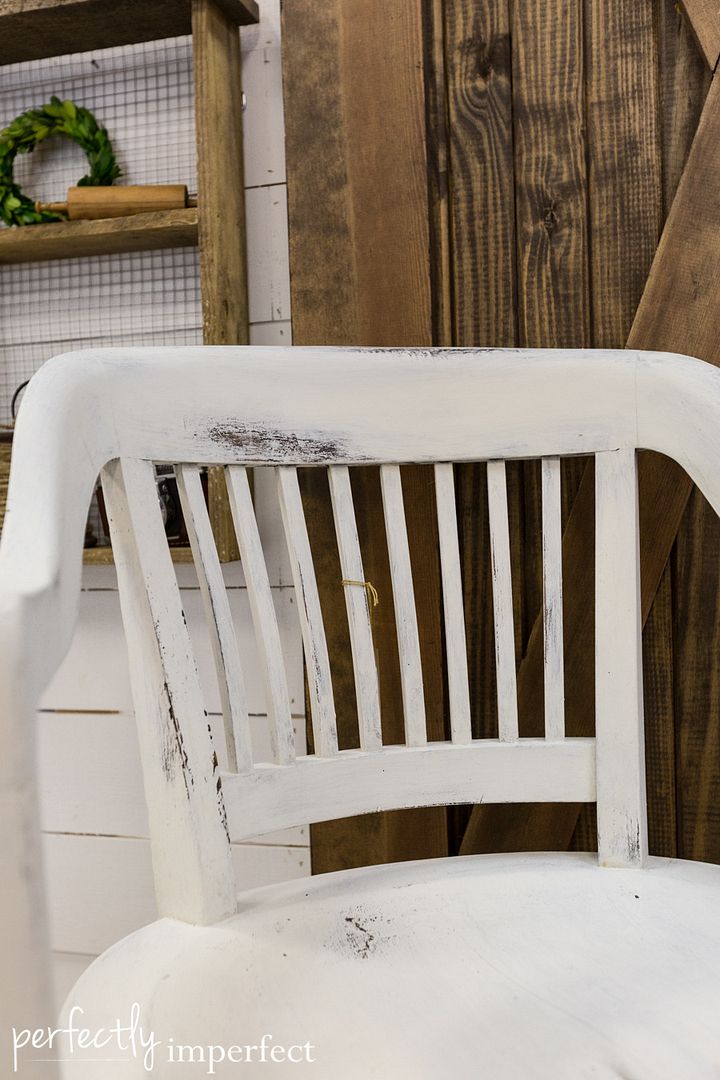 Perfectly Imperfect | Antique Desk Chair Makeover | Miss Mustard Seed Milk Paint | Ironstone