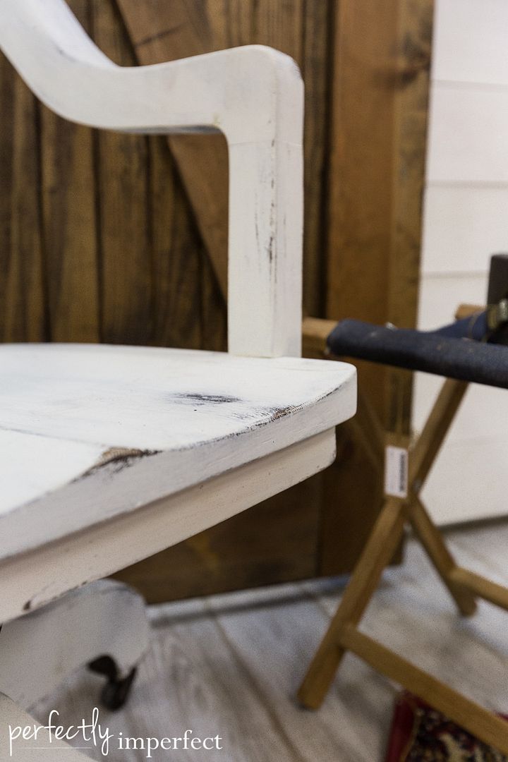 Perfectly Imperfect | Antique Desk Chair Makeover | Miss Mustard Seed Milk Paint | Ironstone