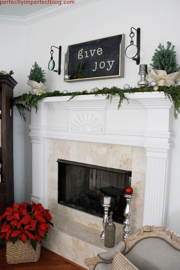 christmas mantel decorations at perfectly imperfect