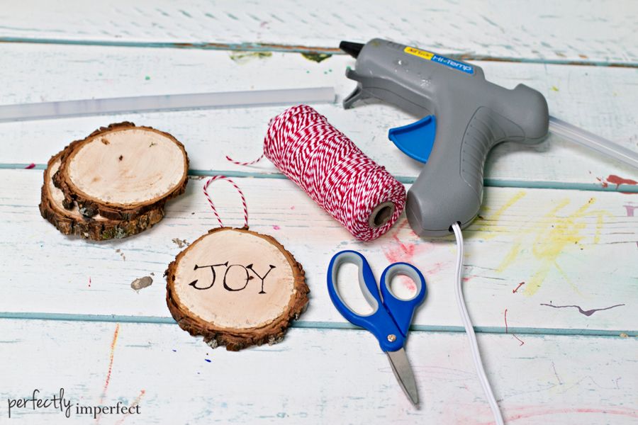 How To Make Wood Slice Ornaments | perfectly imperfect