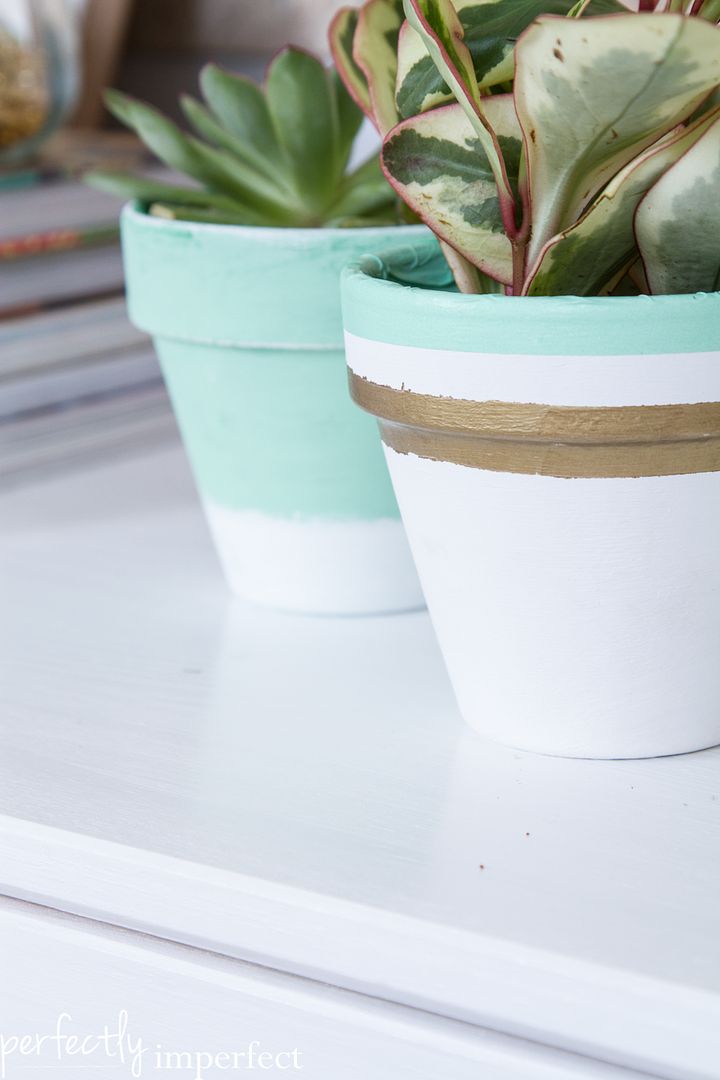 Simple Gold Leaf Clay Pots | perfectly imperfect
