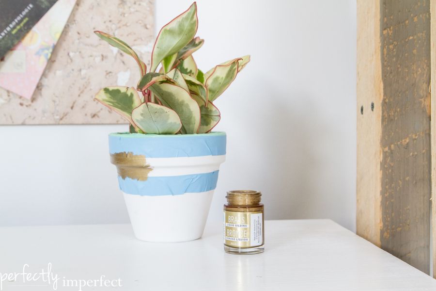 Simple Gold Leaf Clay Pots | perfectly imperfect