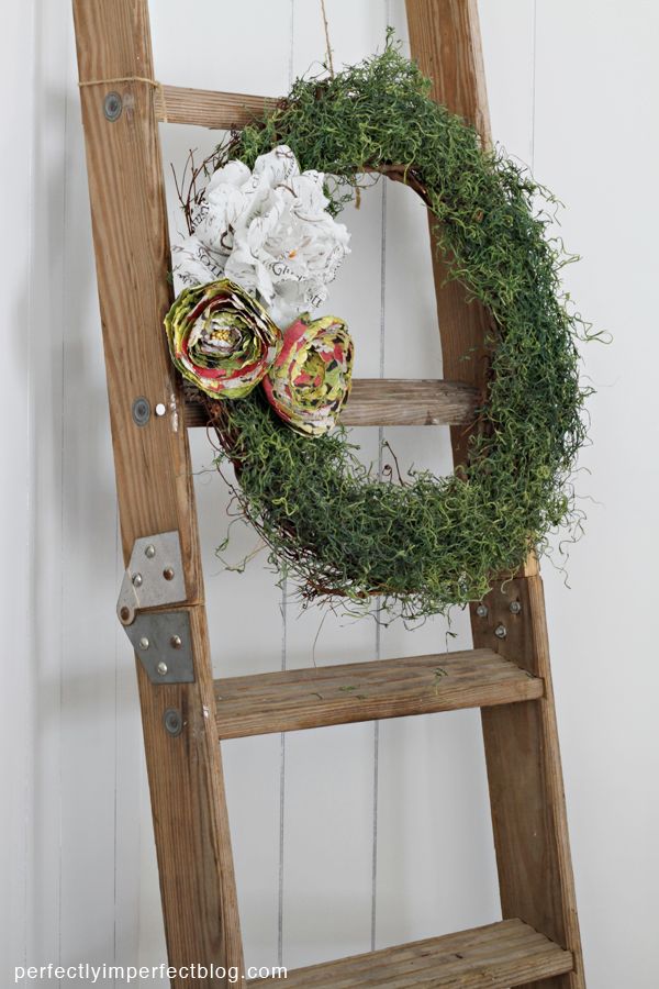 semi-handmade spring wreath at perfectly imperfect