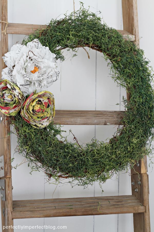 semi-handmade spring wreath at perfectly imperfect