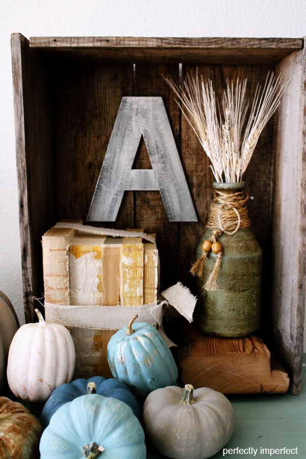 simple fall crafts using chalk paint & fall decorating