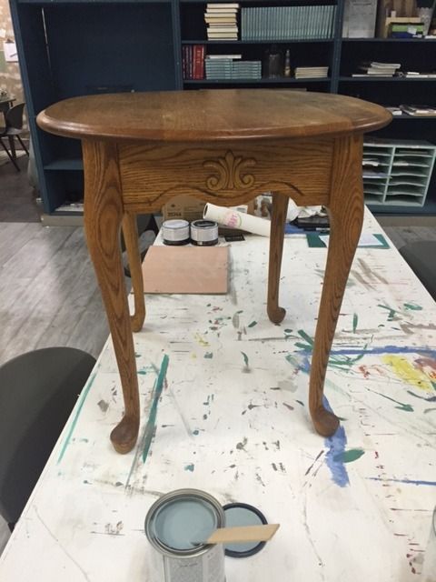 Perfectly Imperfect | Oak Side Table Makeover | Chalk Paint Wax in Black