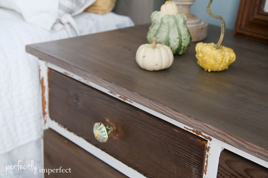 Grain Sack Milk Paint Chest of Drawers Makeover | perfectly imperfect