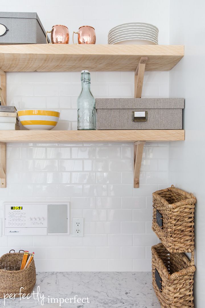 Reclaimed Wood Open Shelving | Kitchen Renovation | perfectly imperfect