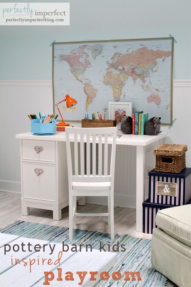 Pottery Barn Kids Inspired Playroom | Perfectly Imperfect | Kids Study Space