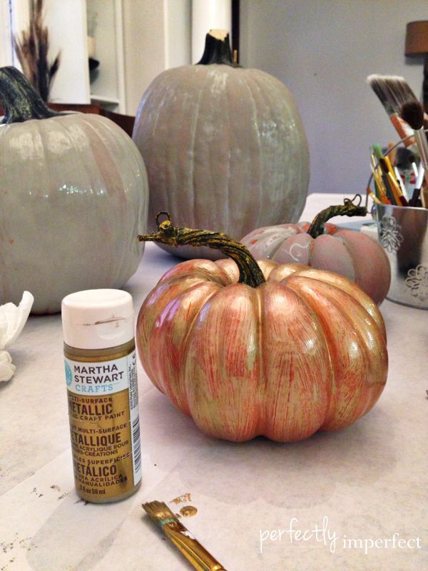 Painting Artificial Pumpkins with Chalk Paint | Perfectly Imperfect