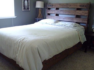 use an old pallet to create your own rustic headboard!