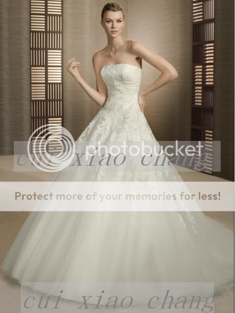 2012 Hot White or ivory Strapless Tulle Custom Wedding Dress size Free 