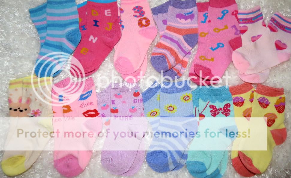 New 12 Pair 1 Dozen Colorful Baby Girls Crew Socks Size 18 24 Months 